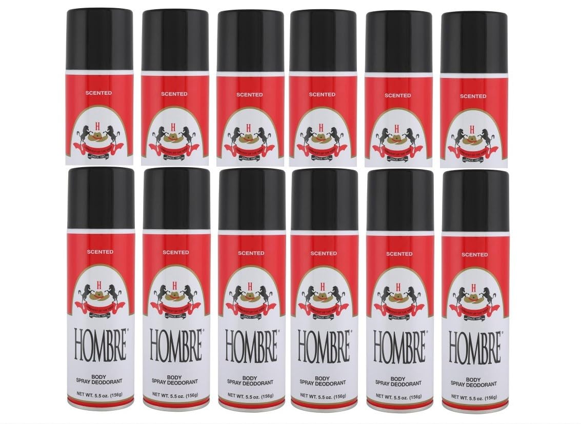 Hombre Red Deodorant Body Spray Classic for Men, 5.5 oz