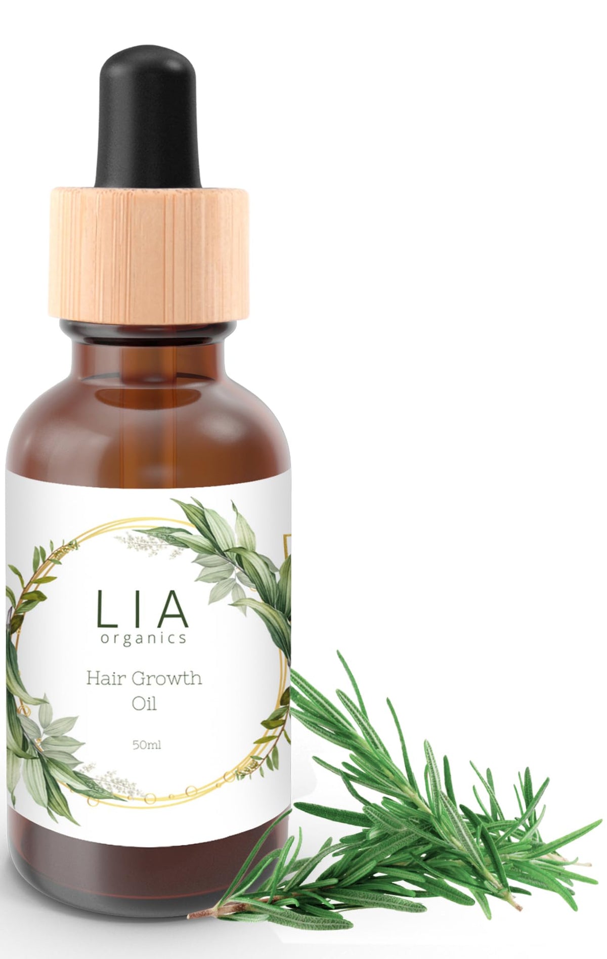Lia Organics Hair Growth Oil with Rosemary, Castor, Pumpkin Seed & Amla Oils