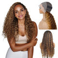 Amzluck P4/27 Highlight Ombre Deep Wave Human Hair Lace Front Wig