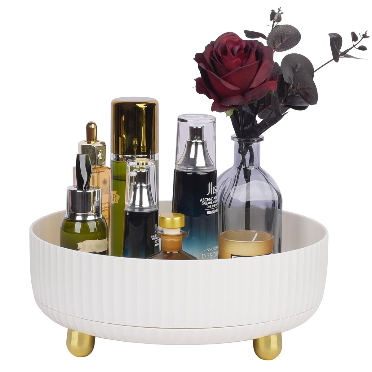 360 Rotating Makeup and Perfume Organizer Tray