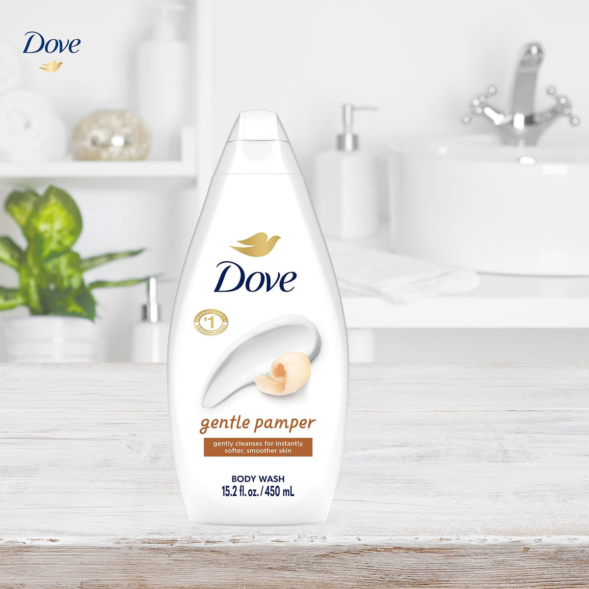 Dove Gentle Pamper Moisturizing Body Wash, Warm Vanilla, 15.2 fl oz, 3-Pack