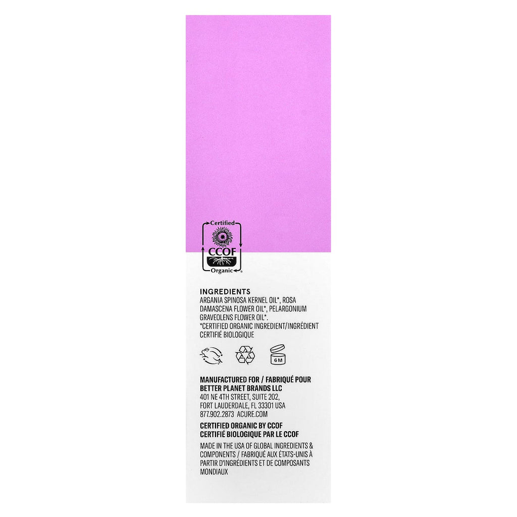 ACURE, Radically Rejuvenating, Rose Argan Oil™, 1 fl oz (30 ml)