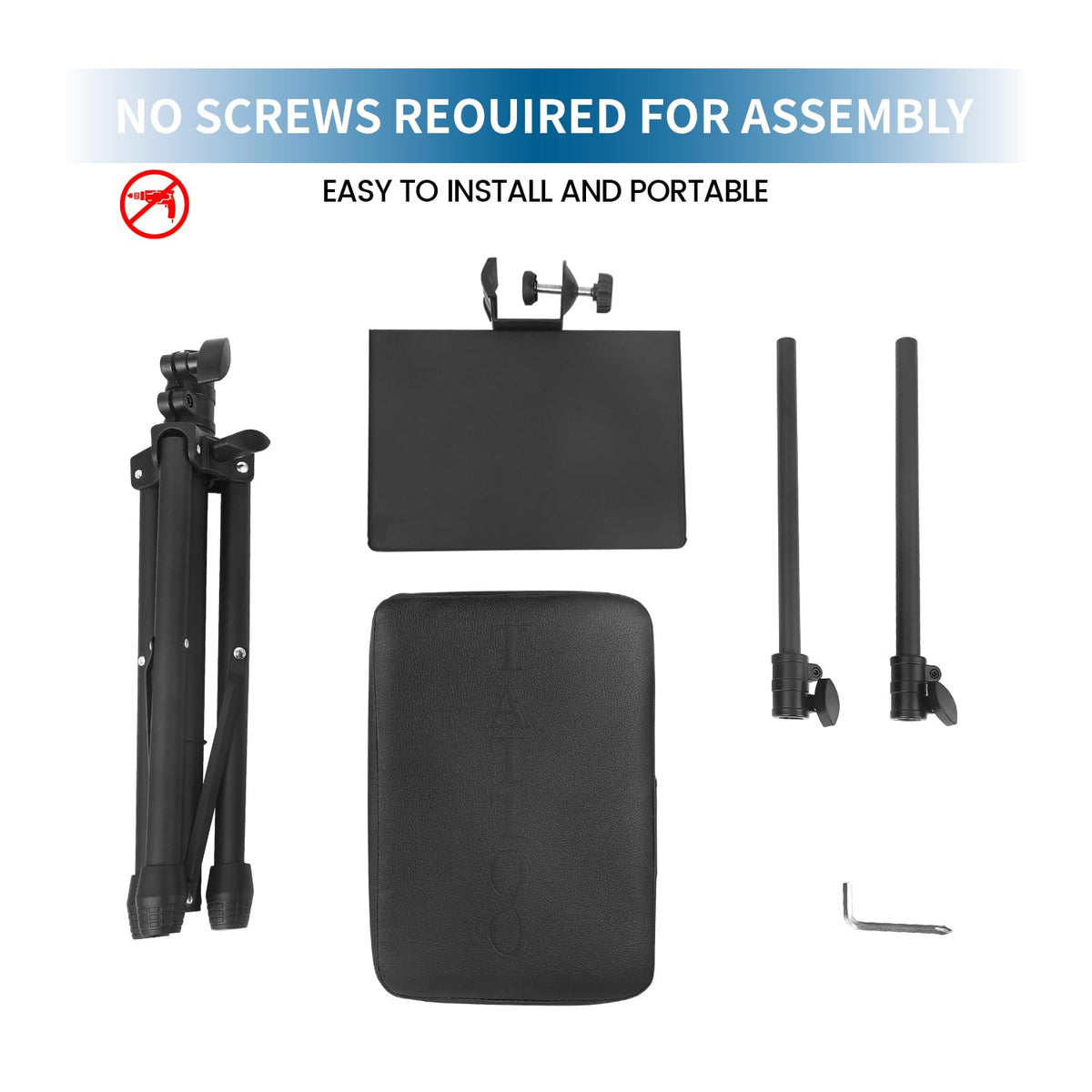 Adjustable Tattoo Armrest Stand Tripod with Soft Sponge Pad