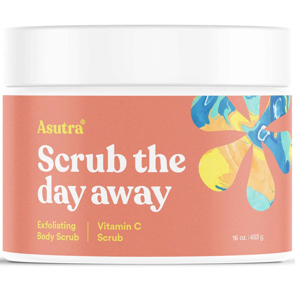 ASUTRA Dead Sea Salt Essential Oil Body Scrub Exfoliator, 16 Ounce