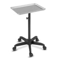 Salon Tray Beauty Rolling Cart Adjustable Aluminum Utility Trolley - Silver