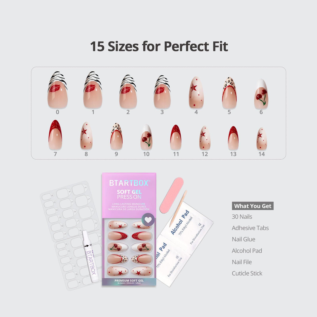 BTArtbox Press-On Nails Soft Gel Salon-Quality Complete Kit