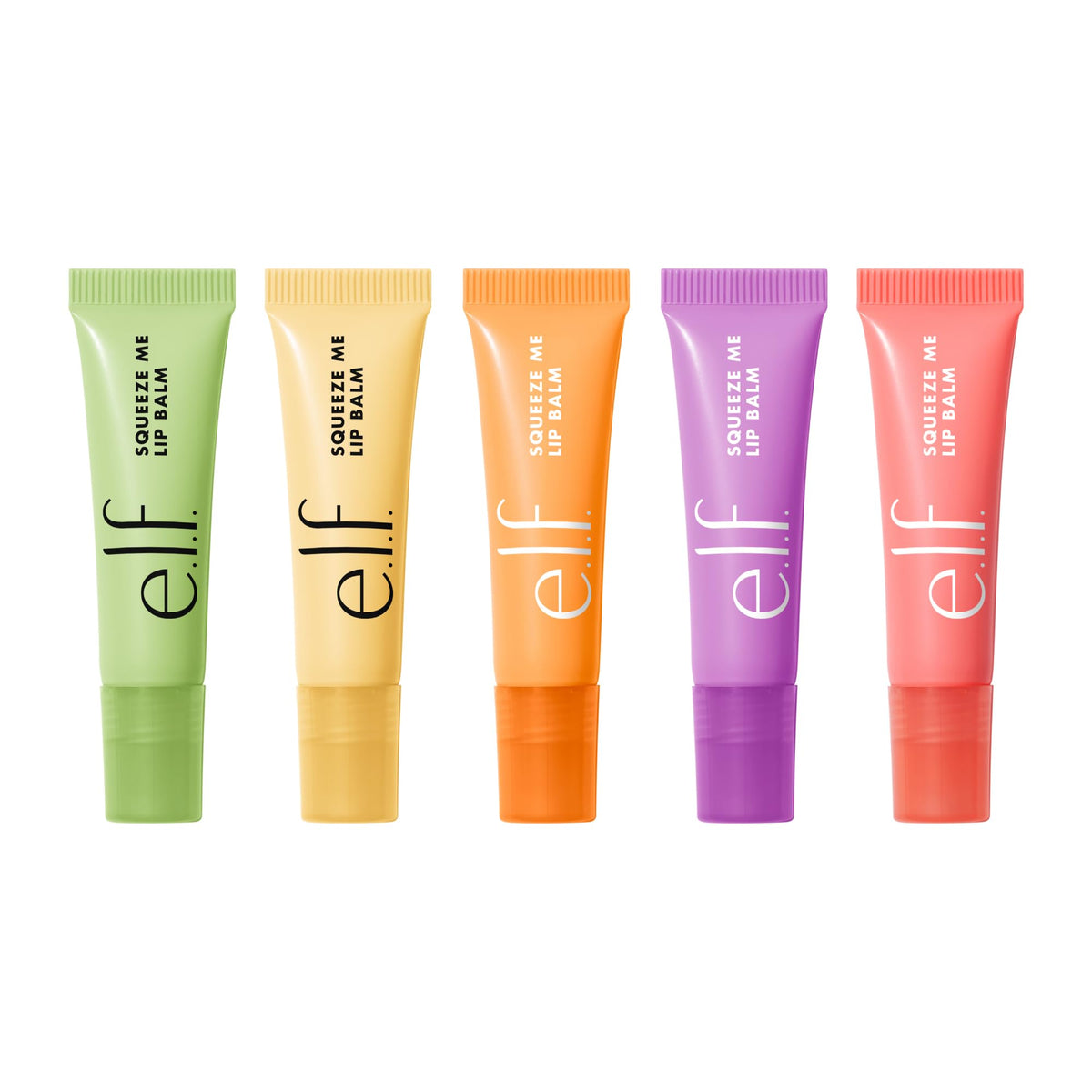 e.l.f. Squeeze Me Lip Balm Set – Strawberry, Vanilla Frosting, Peach, Grape & Honeydew