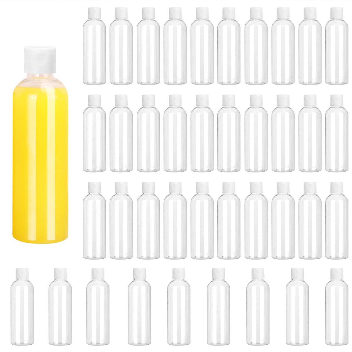 Clear Plastic Squeeze Bottles with Flip-Top Caps, Refillable BPA-Free