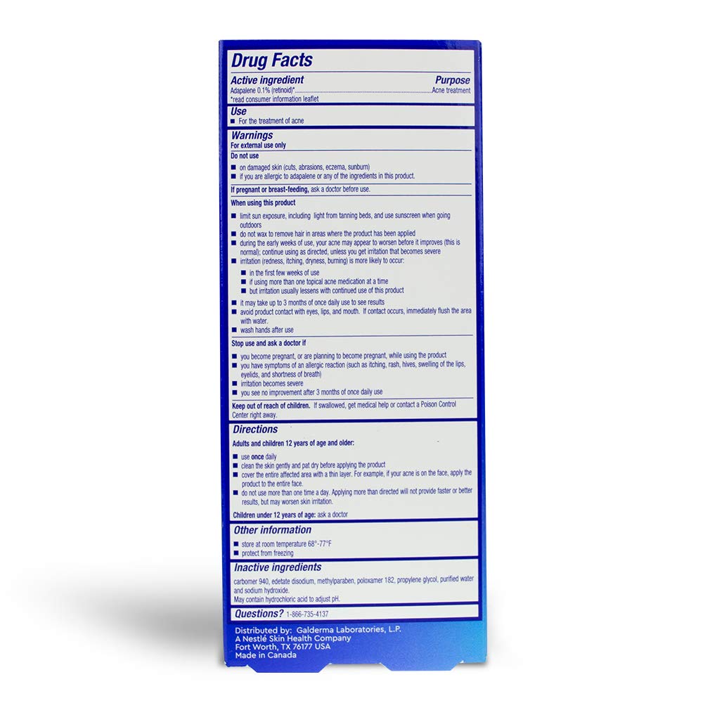 Differin Adapalene Gel 0.1% Prescription-Strength Acne Treatment, 45 g
