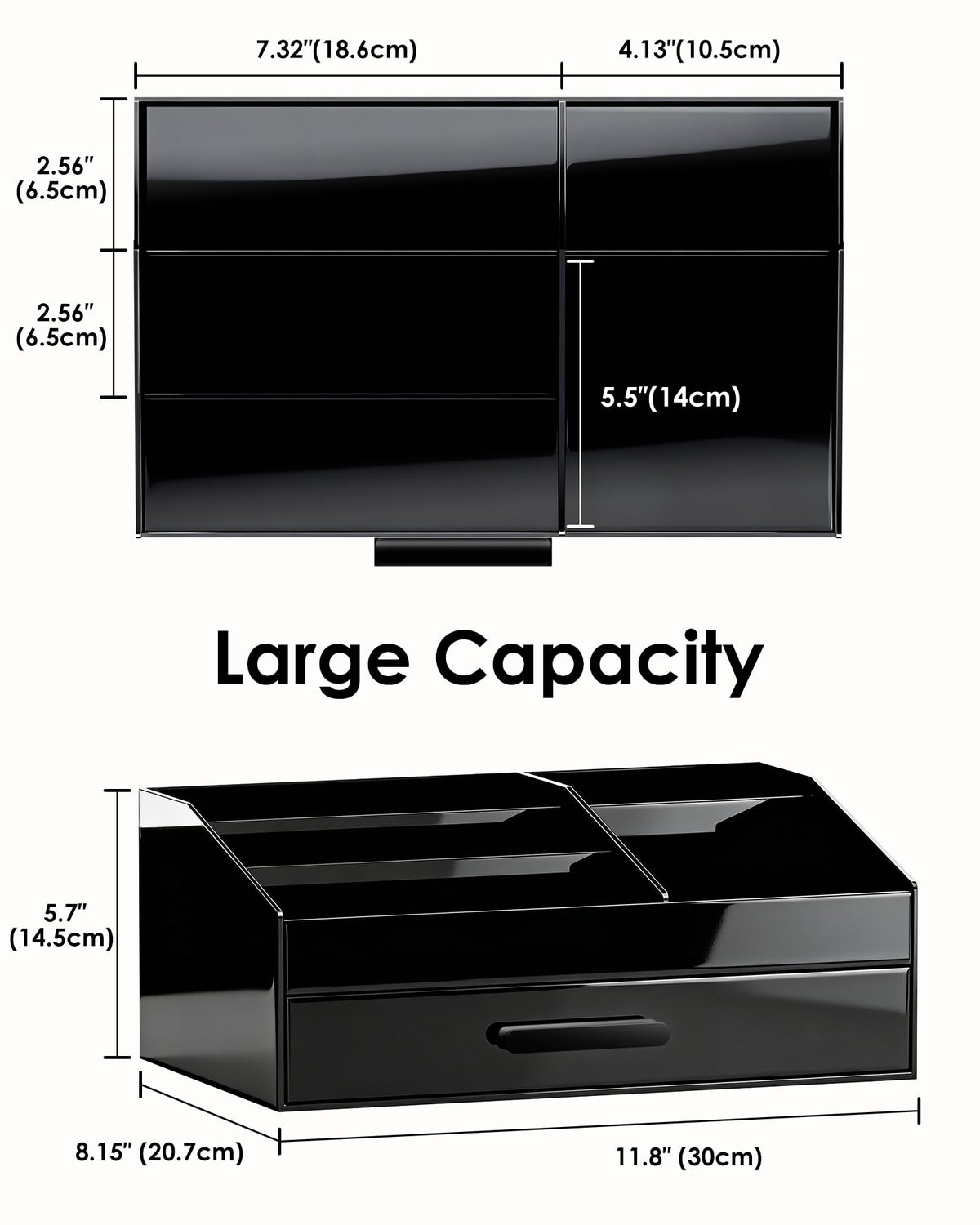 ProCase Black Acrylic Cologne Organizer with Drawer