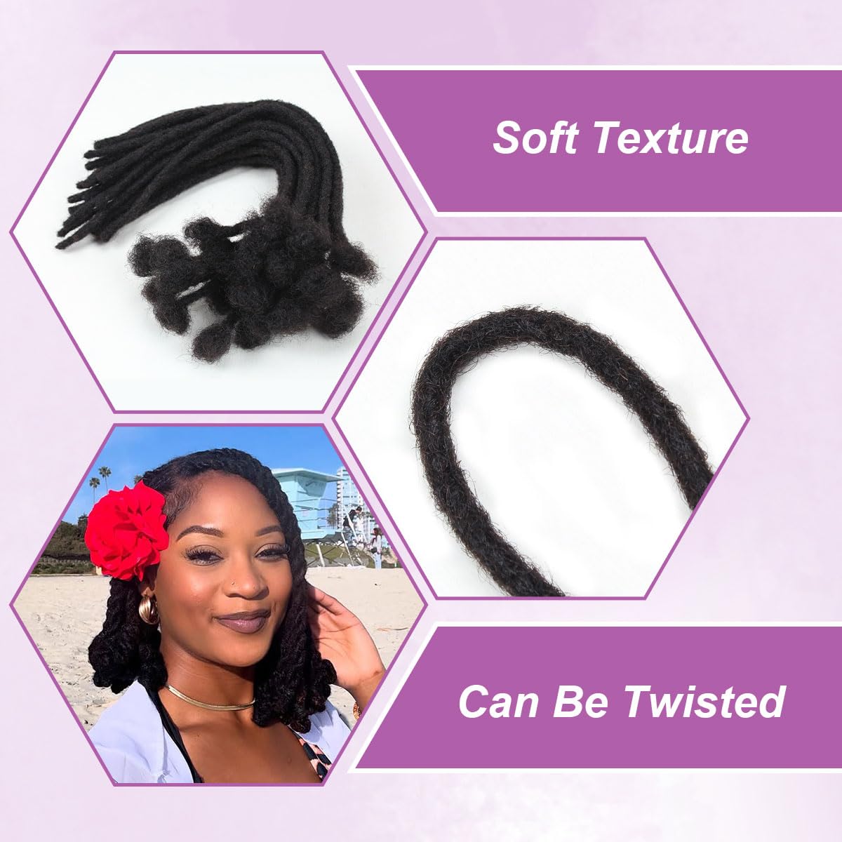 Human Hair Loc Extensions, Handmade Dreadlock Hair Extensions