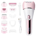 Pink 6-in-1 Electric Epilator, Shaver, Facial Trimmer & Body Care Device