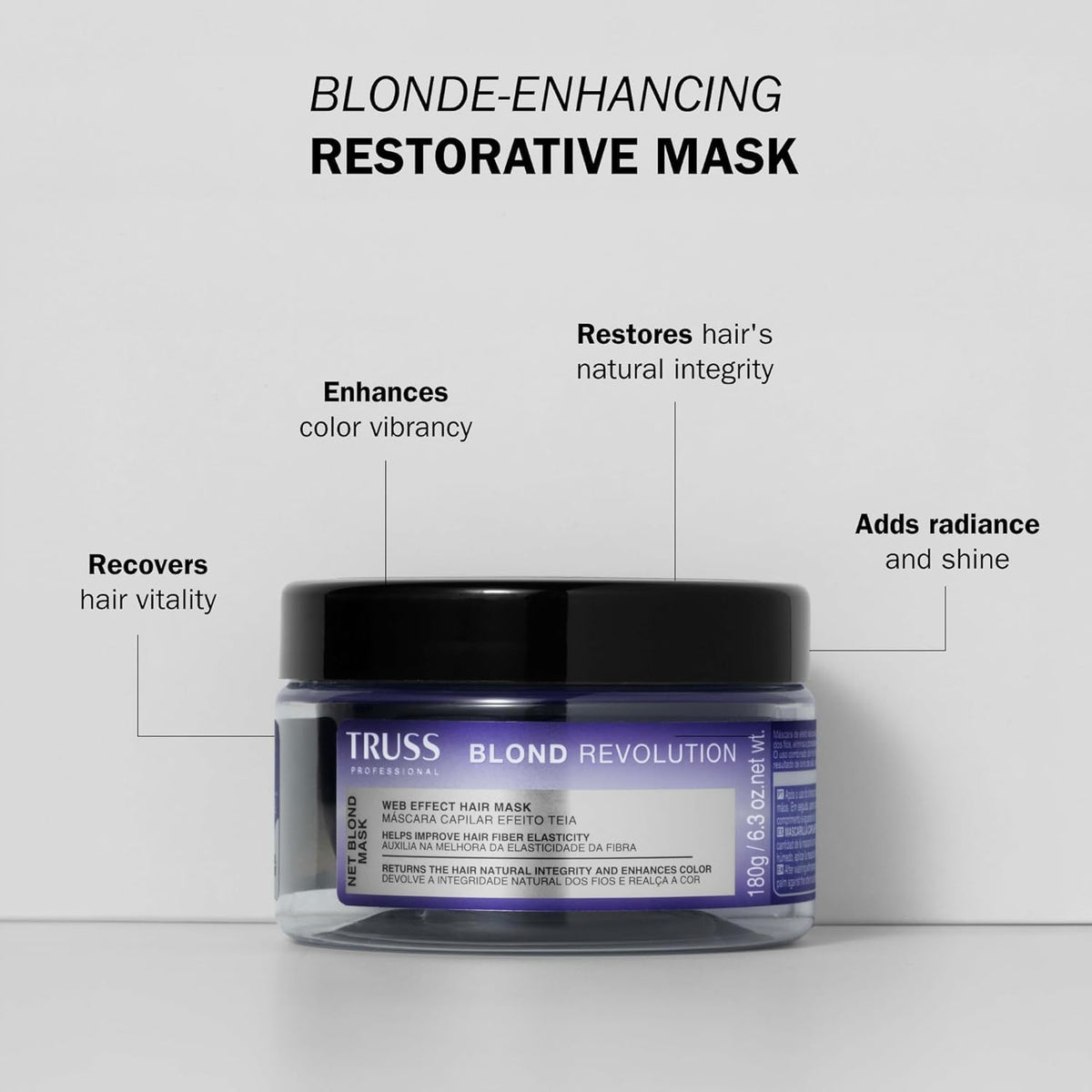 TRUSS Blond Revolution Net Blond Hair Mask, Color-Enhancing Hair Repair Mask