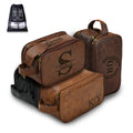 Personalized PU Leather Toiletry Bag for Men, Custom Travel Dopp Kit