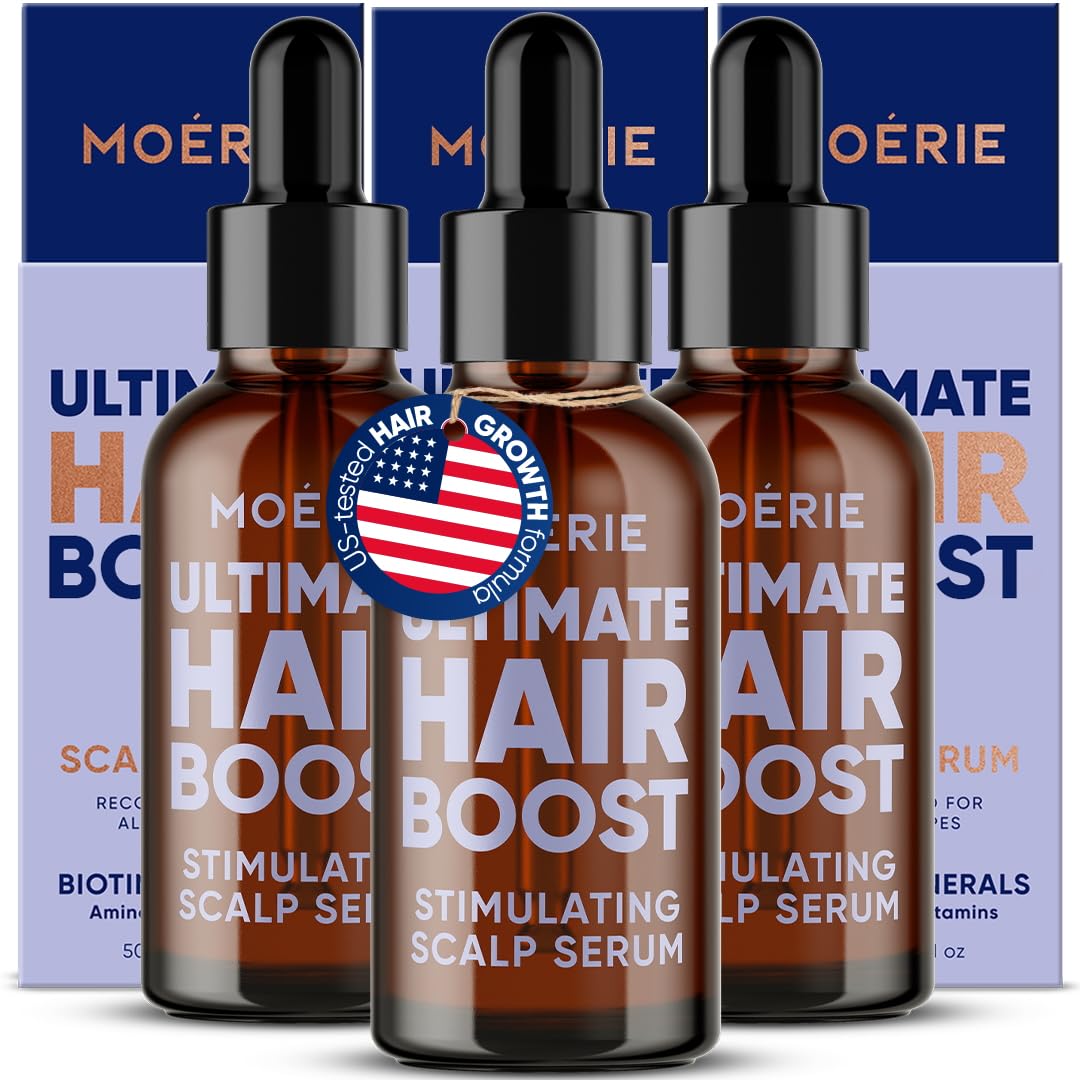 MOERIE Natural Hair Growth Serum for Thicker, Healthy-Looking Hair