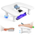 Nail Tech Arm Rest with Phone Holder, Adjustable U-Shaped PU Leather Stand