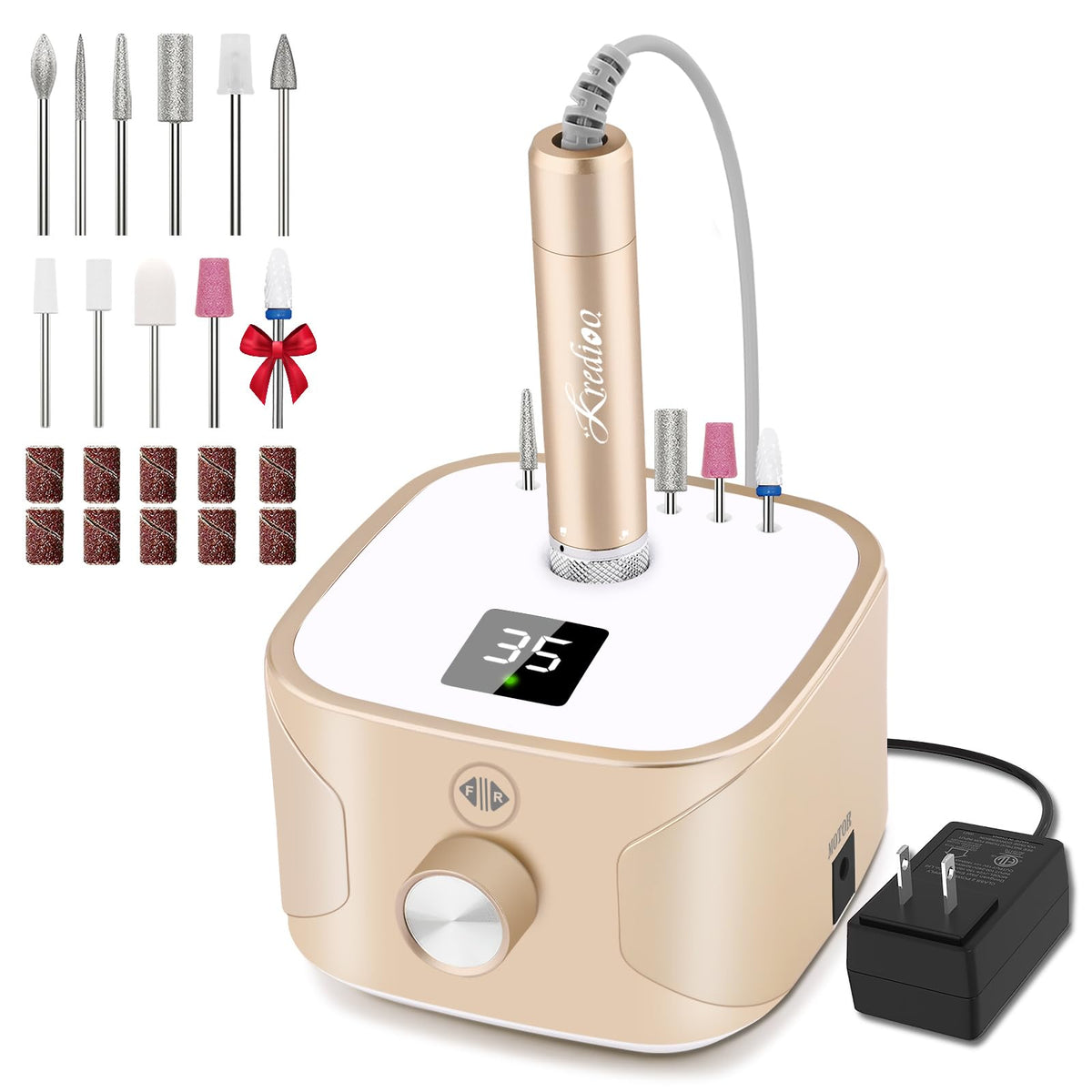 Kredioo Professional Electric Nail Drill Machine Kit, 35000 RPM