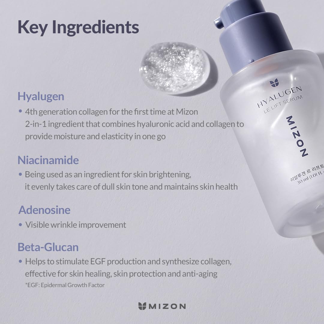 MIZON Hyalugen Le Lift Hydrating Face Serum, 1.01 oz