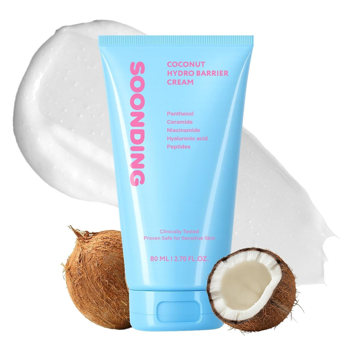 Coconut Hydro Barrier Cream with Panthenol, Ceramide & Squalane, 80ml
