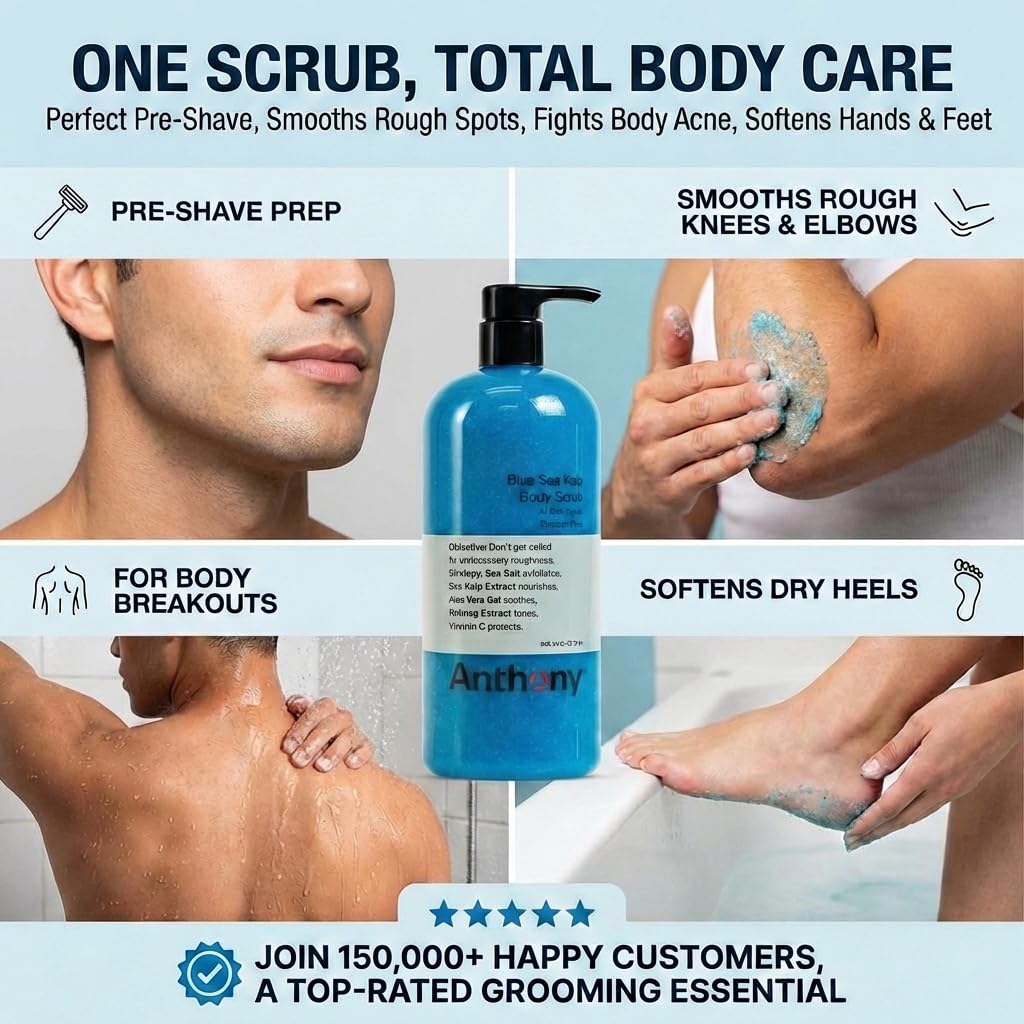 Anthony Exfoliating Body Scrub for Men with Sea Salt and Vitamin C