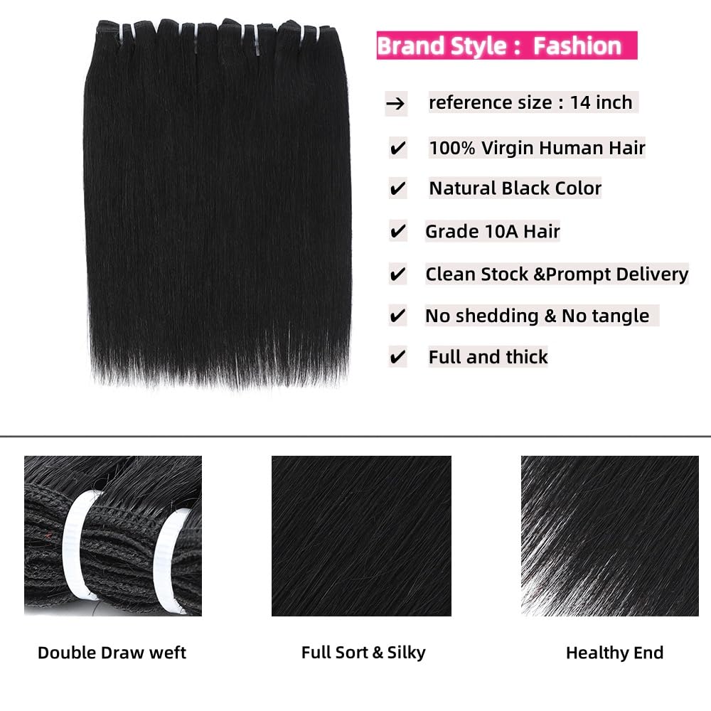 10A Brazilian Virgin Human Hair Extensions, Natural Color