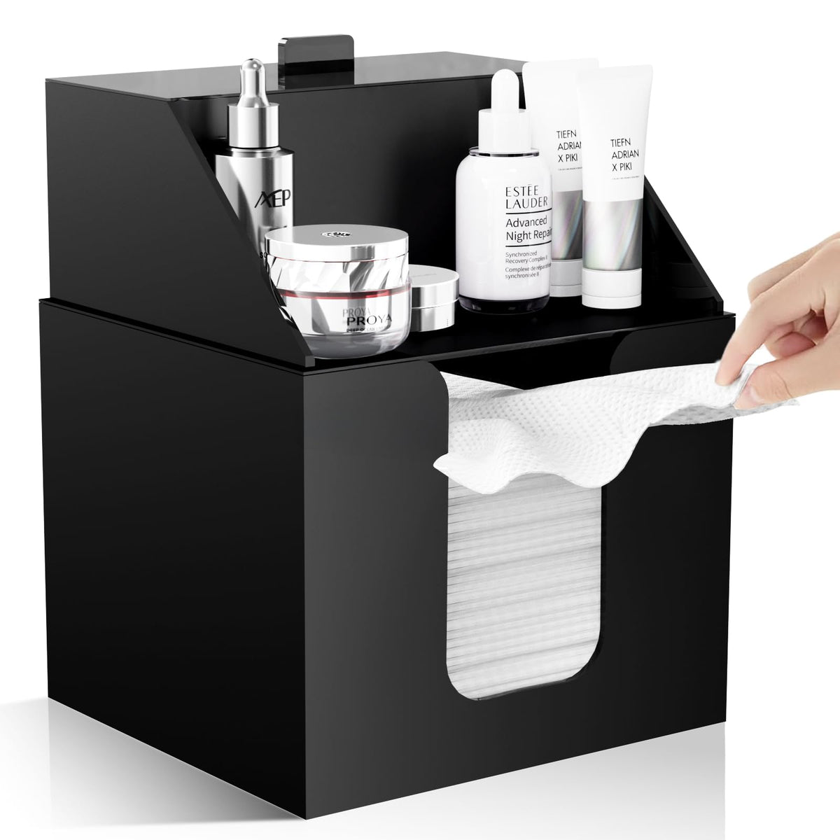 Acrylic Double-Layer Face Towel Holder and Bathroom Counter Organizer