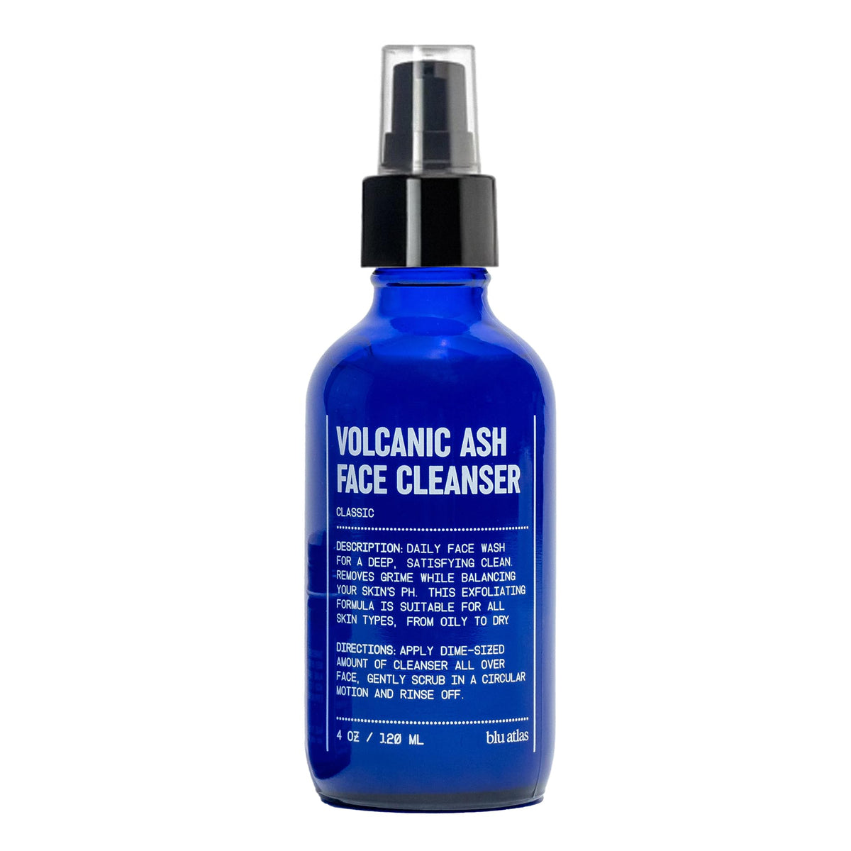 Blu Atlas Volcanic Ash Face Cleanser for Men - Daily Exfoliating Facial Cleanser