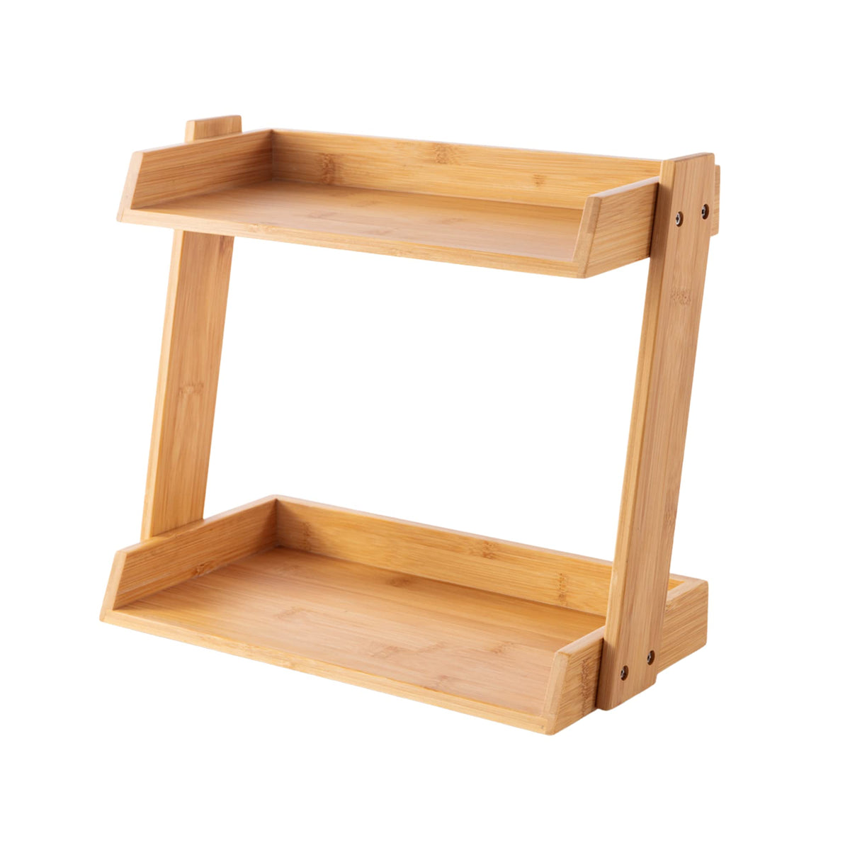 GOBAM Bamboo 2-Tier Makeup and Countertop Organizer, Natural