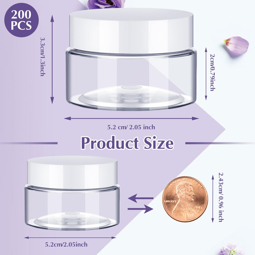 Empty Plastic Storage Jars with Lids, Round Leakproof Travel Containers