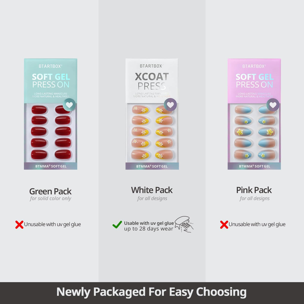 BTArtbox Press-On Nails Soft Gel Salon-Quality Complete Kit