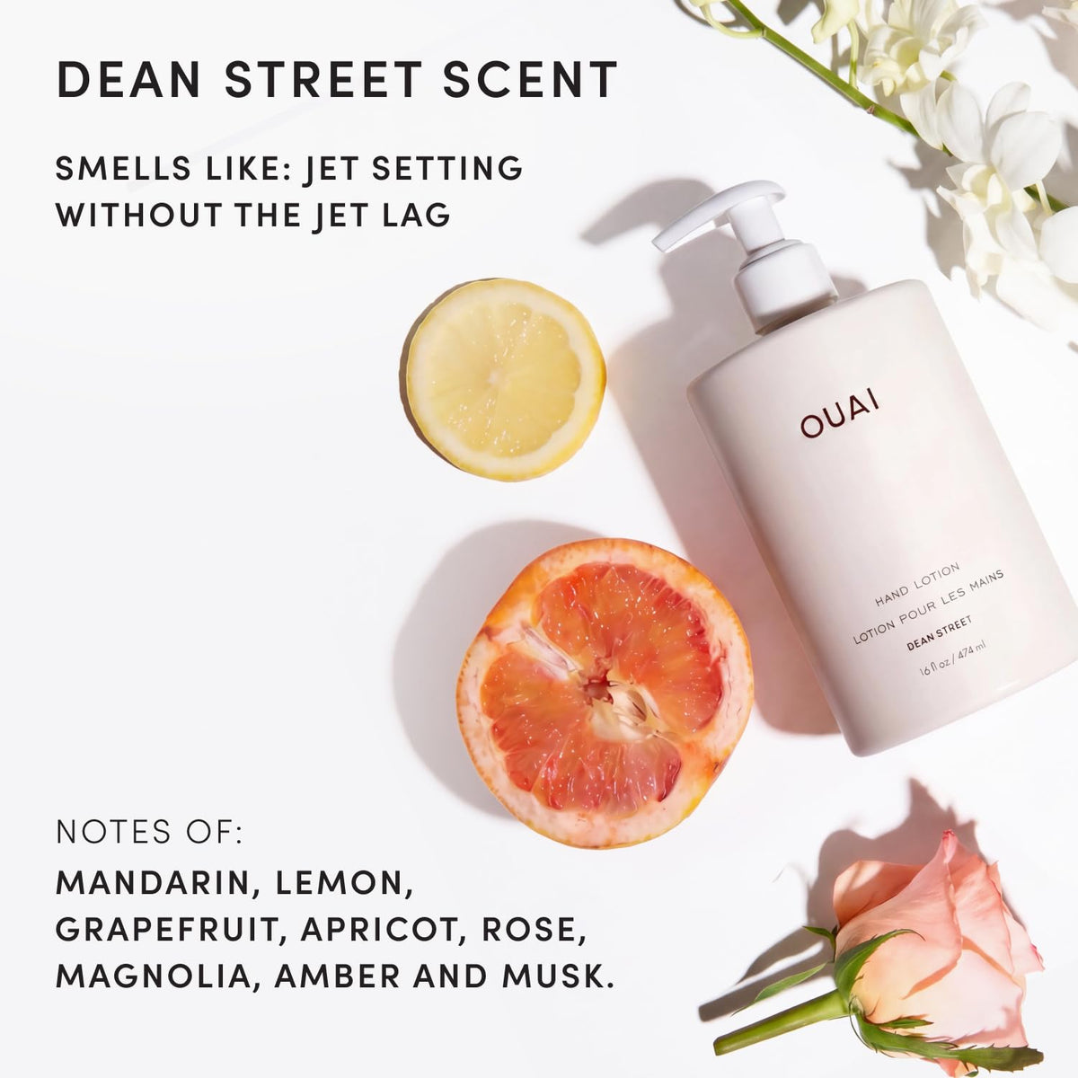 OUAI Hand Lotion, Lightweight Hydrating Moisturizer with Avocado, Rosehip and Jojoba Oils
