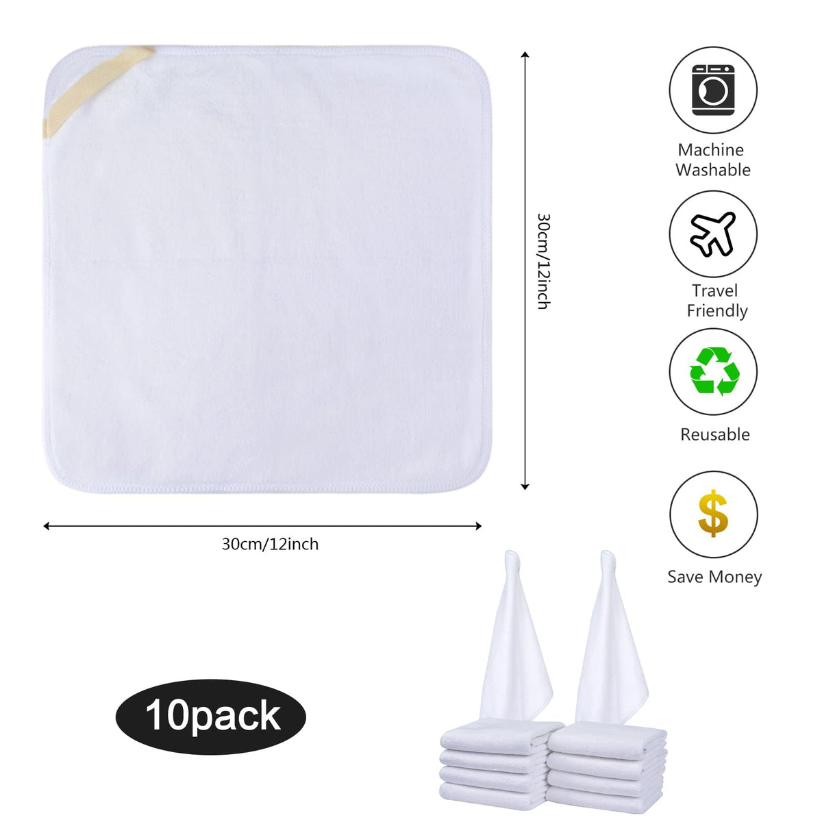 SINLAND Microfiber Facial Cloths and Washcloths