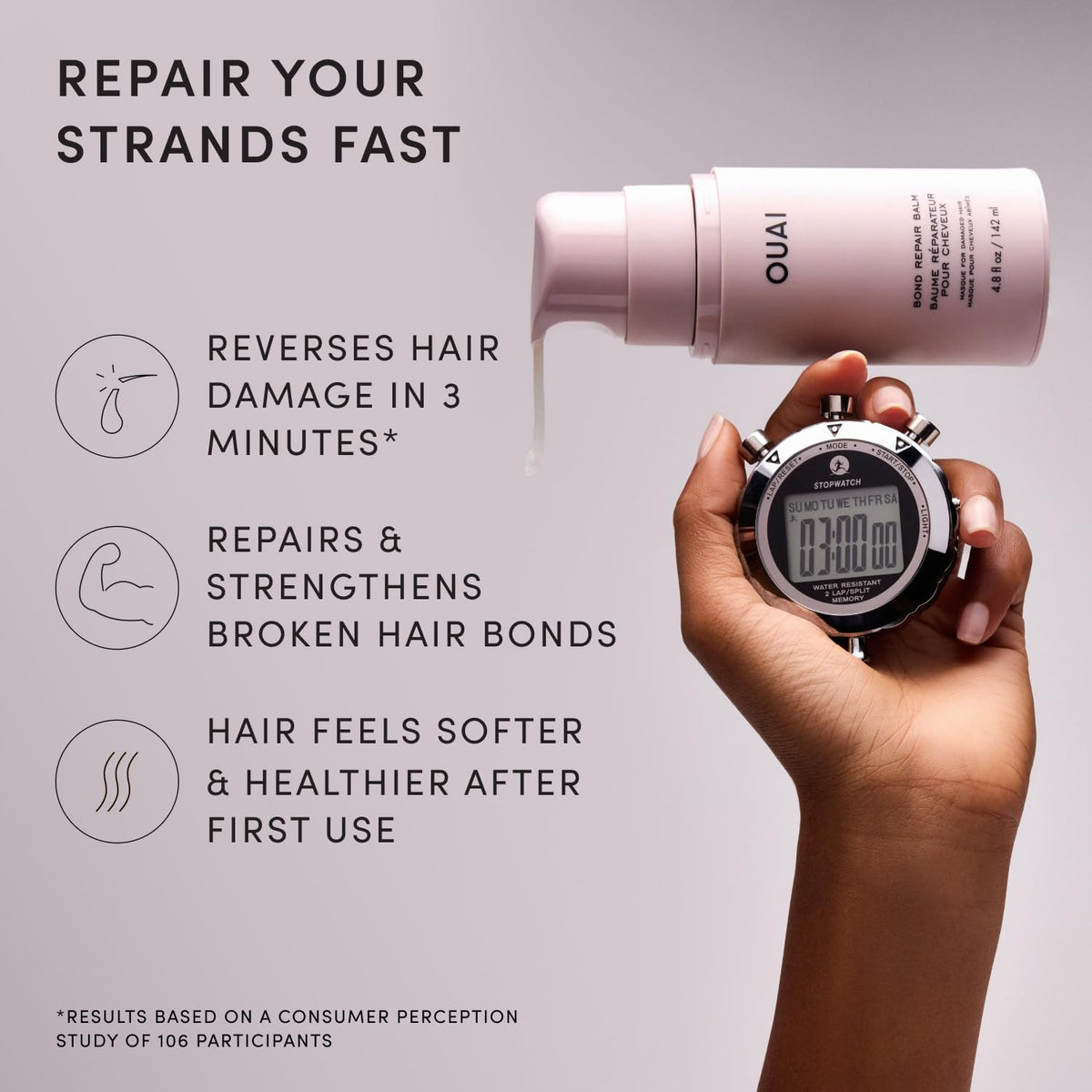 OUAI Bond Repair Balm Hair Mask for Dry, Damaged Hair