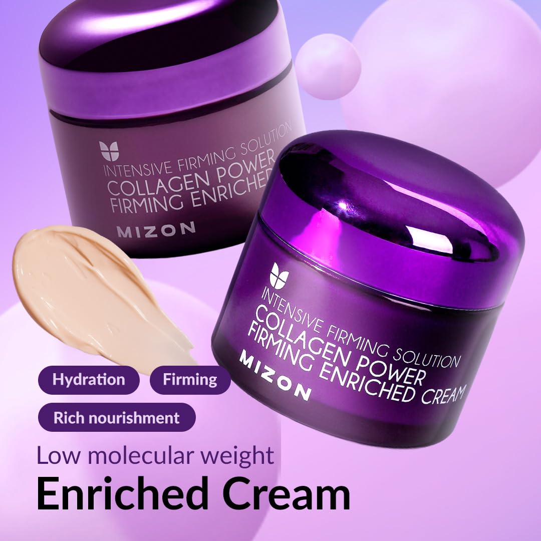 MIZON Collagen Power Firming Enriched Cream with Marine Collagen, Peptides & Hyaluronic Acid