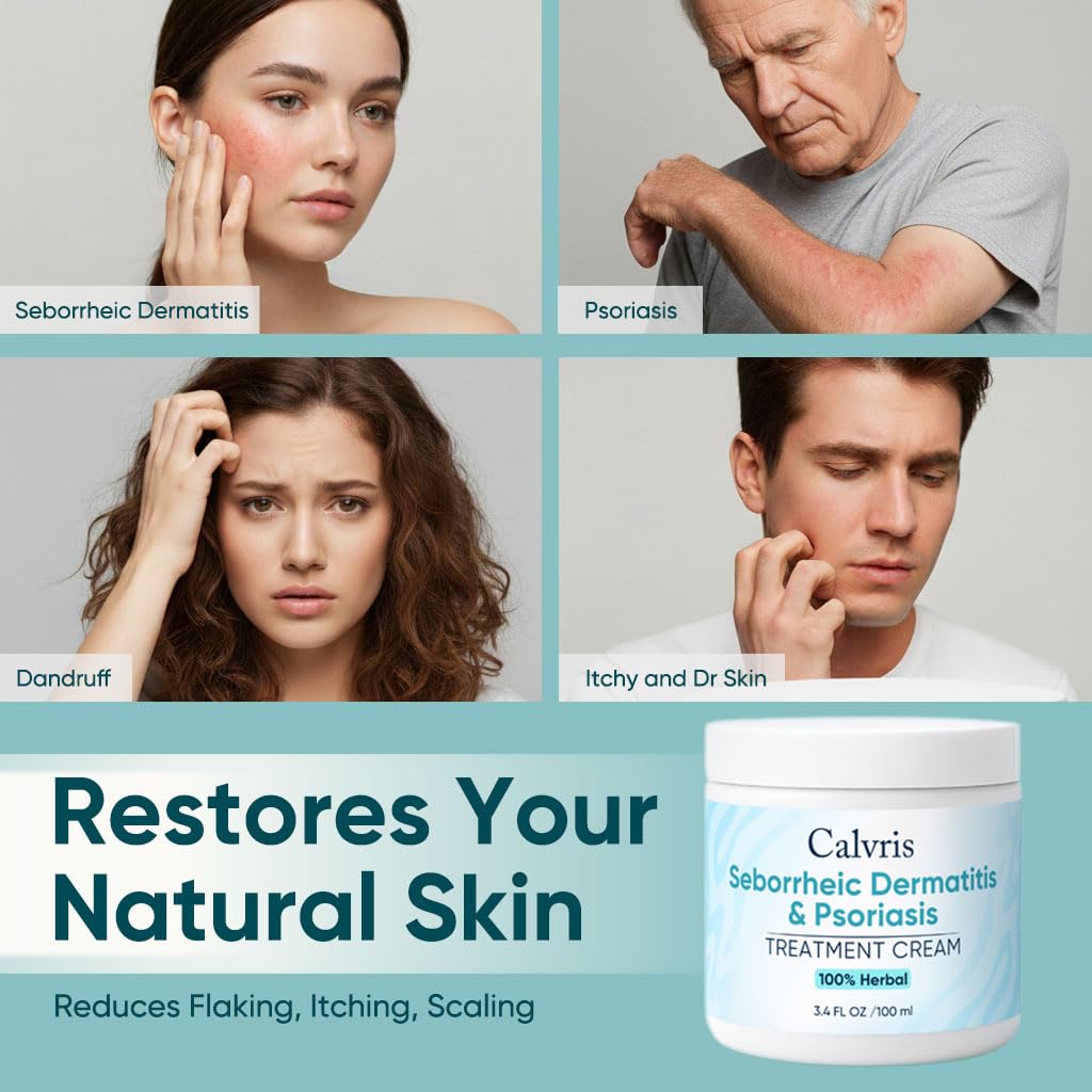 Calvris Scalp & Beard Relief Cream with Botanical Extracts, 3.4 Fl Oz