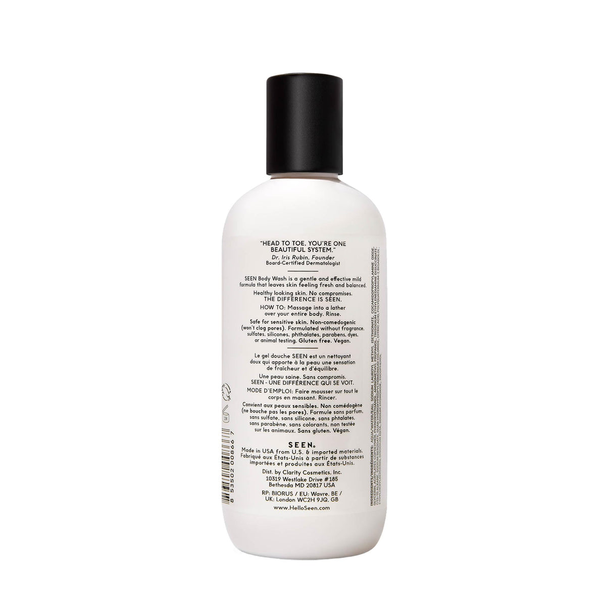 SEEN Body Wash – Non-Comedogenic, Non-Irritating Sensitive Skin Cleanser