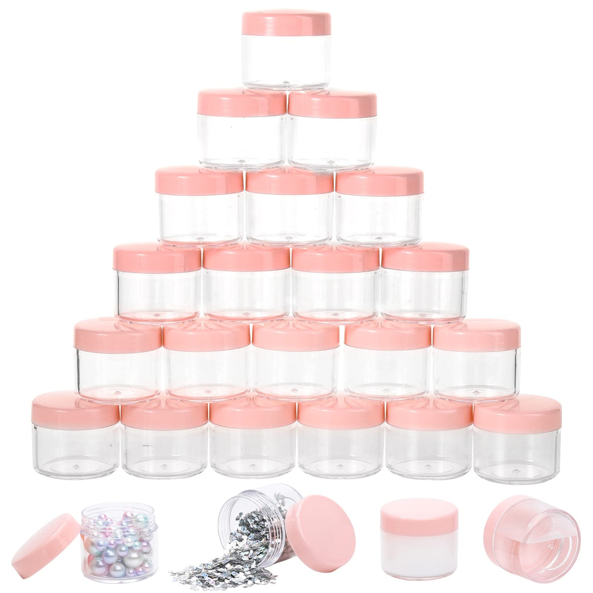 Plastic Sample Containers with Lids - Empty Cosmetic Jars