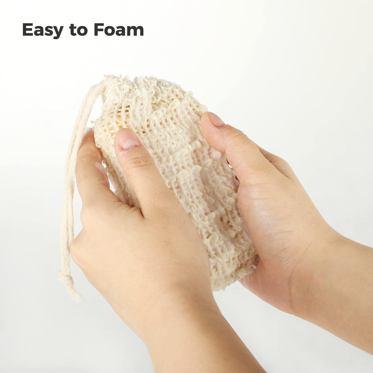 100 Pcs Sisal Soap Saver Bags with Drawstring, Reusable Exfoliating Mesh Pouches