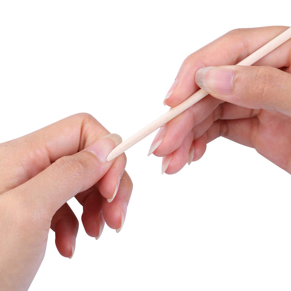 BTYMS Orange Wood Cuticle Sticks Double-Sided Nail Tools