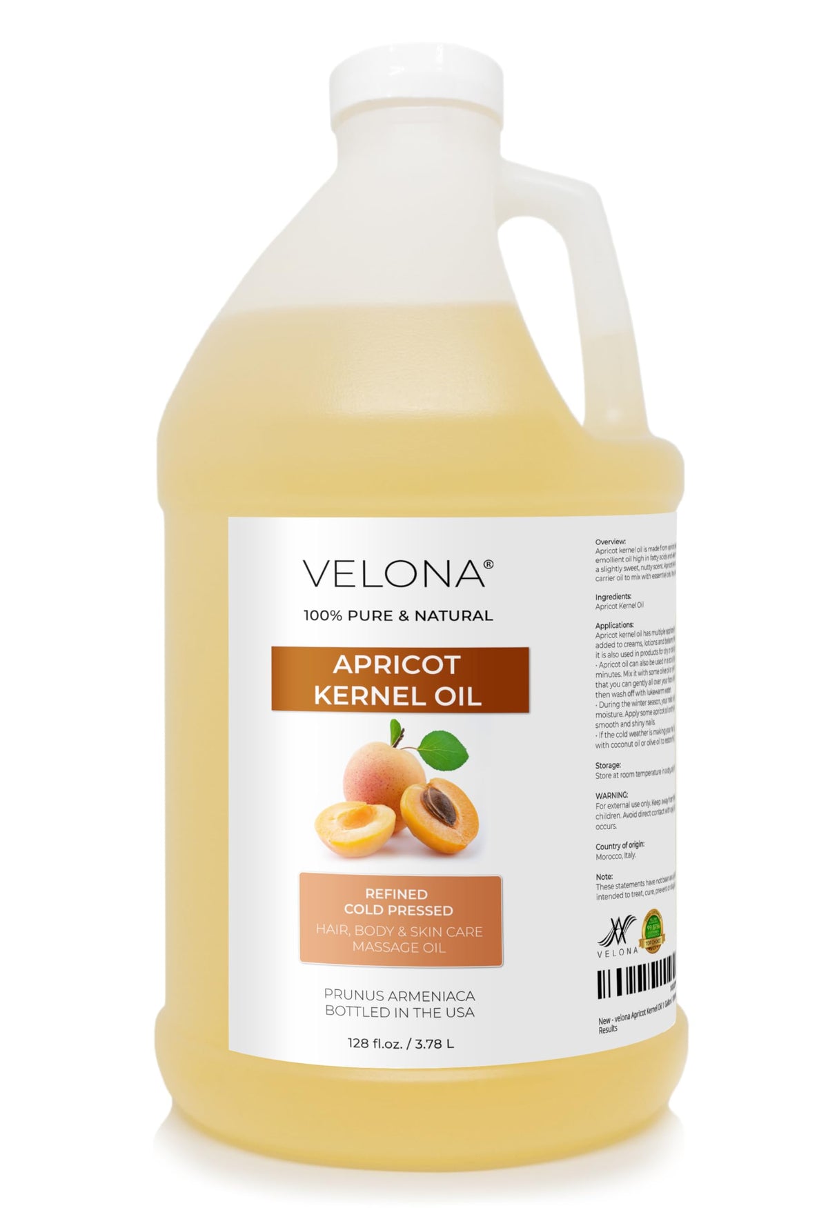 velona Apricot Kernel Oil - Cold Pressed Refined Carrier Oil