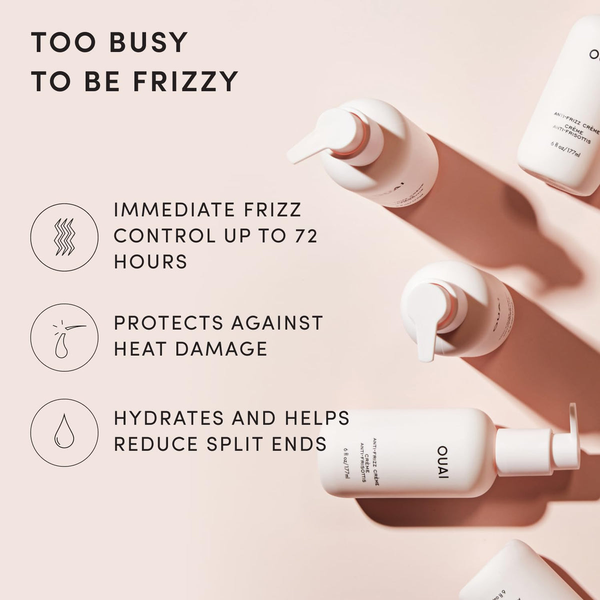 OUAI Anti-Frizz Cream with Heat Protection