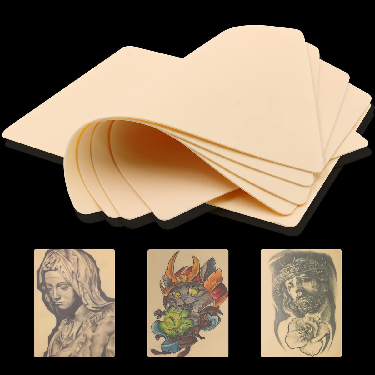 Jconly Blank Tattoo Practice Skin, Double-Sided Synthetic PU Leather