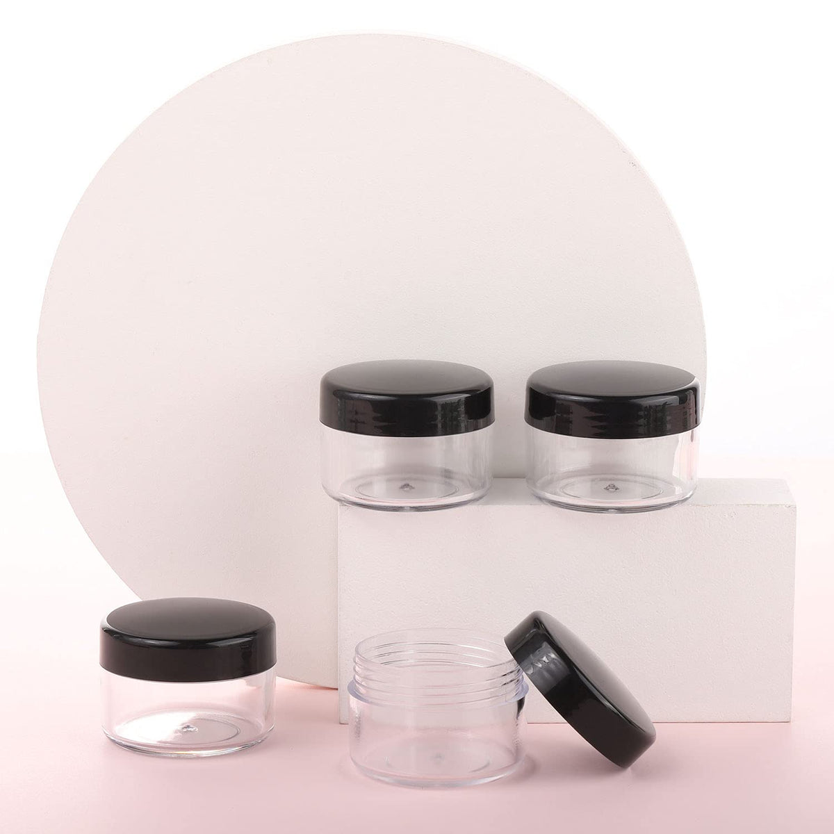 Plastic Sample Containers with Lids - Empty Cosmetic Jars