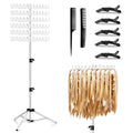 JANMPASK Height-Adjustable Braiding Hair Rack with 144 Pegs and Tools