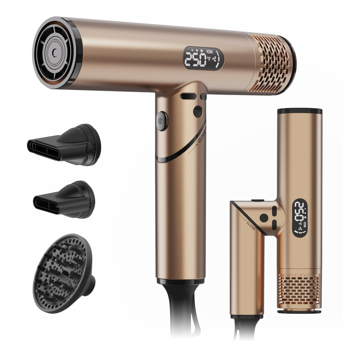 110,000 RPM Ionic Hair Dryer, 1600W High-Speed Blow Dryer with Diffuser