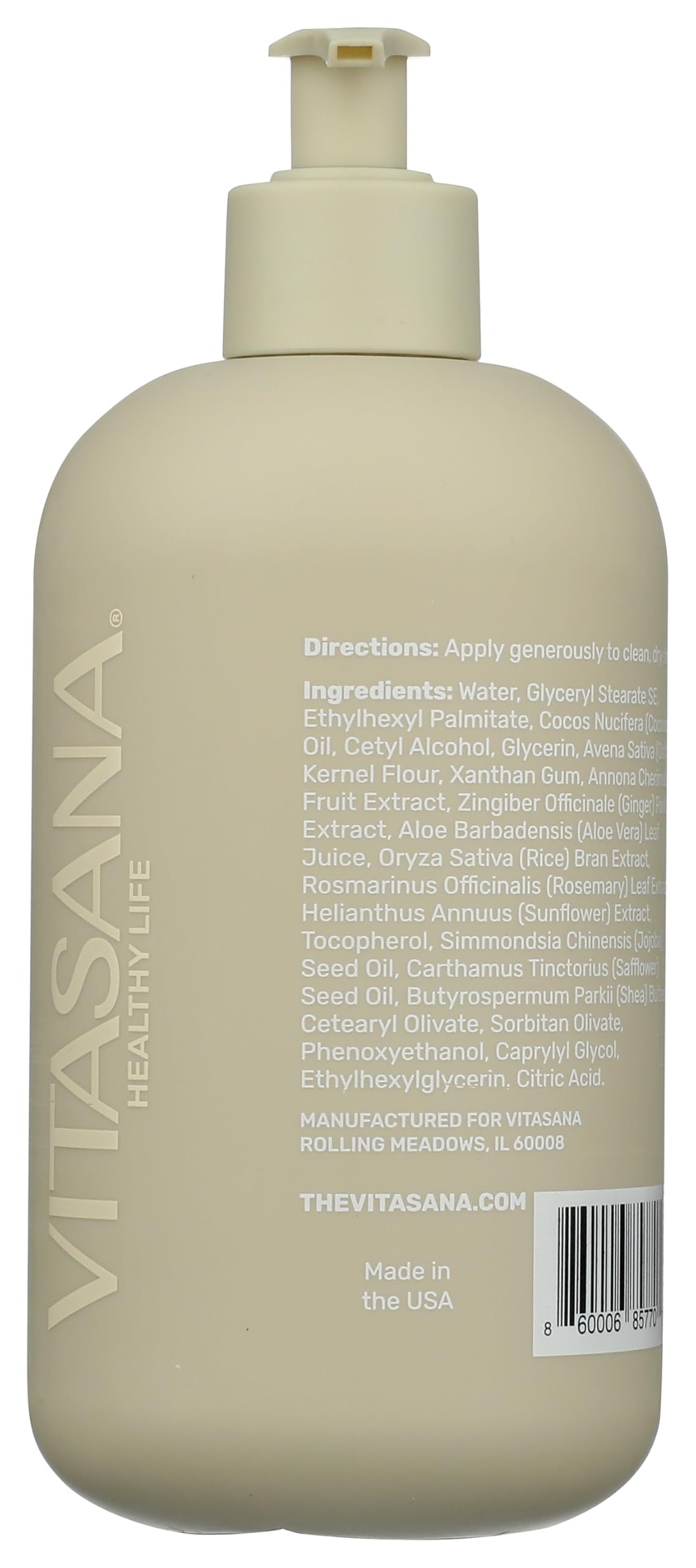 Vitasana Hydrating Hand & Body Lotion with 2% Colloidal Oatmeal, 16 oz