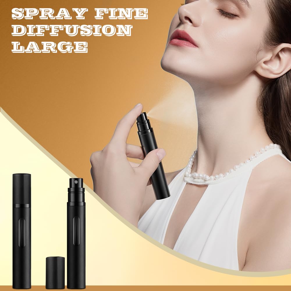 10ml Refillable Perfume Atomizer Travel Spray Bottle, 3-Piece Set