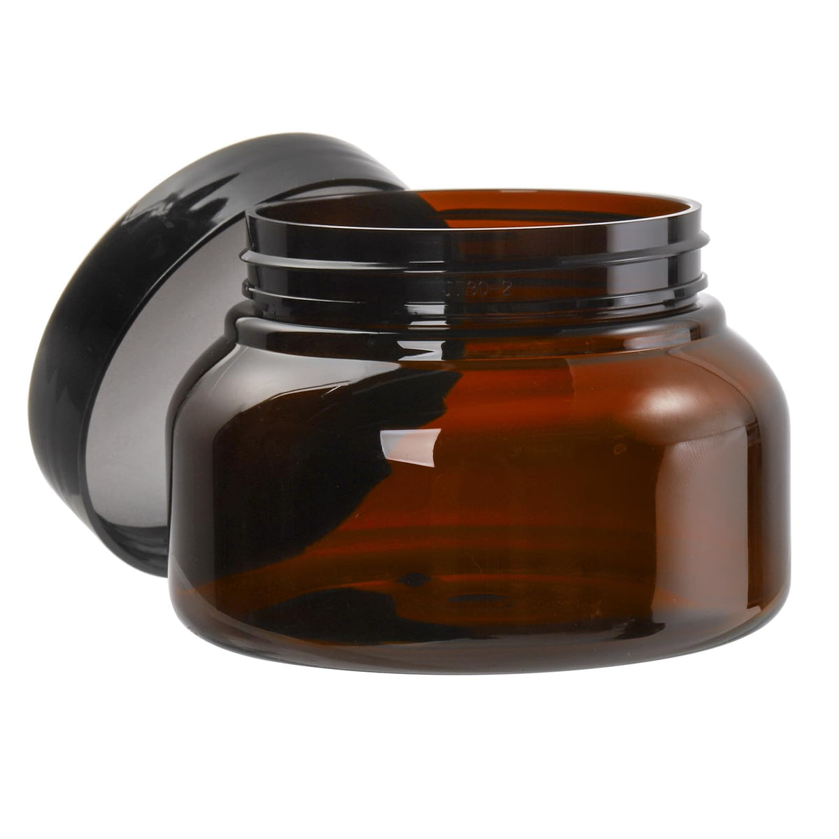 Yarlung 16 Pack 8 Oz Amber Plastic Jars with Lids, Refillable Body Butter Containers