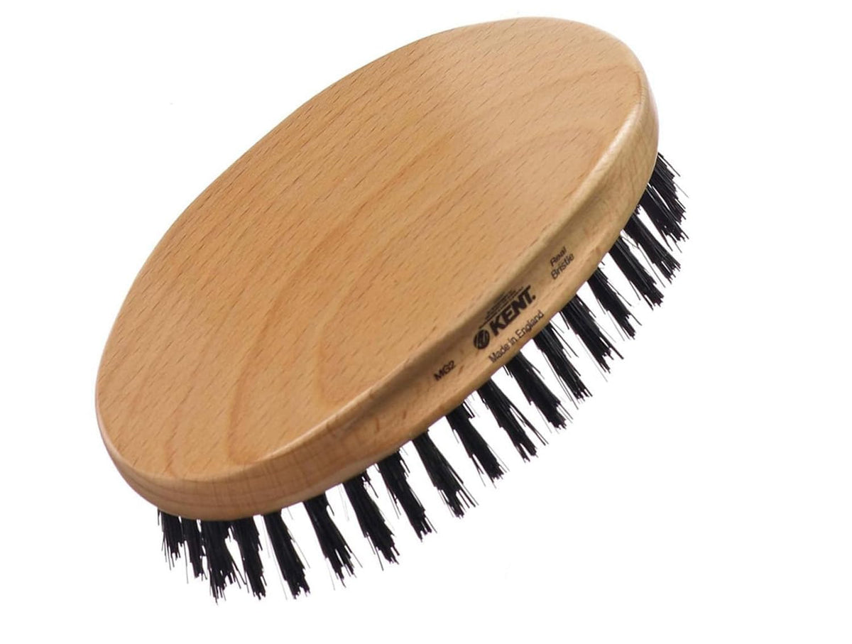 Kent MG2 Boar Bristle Hair and Beard Brush for Men