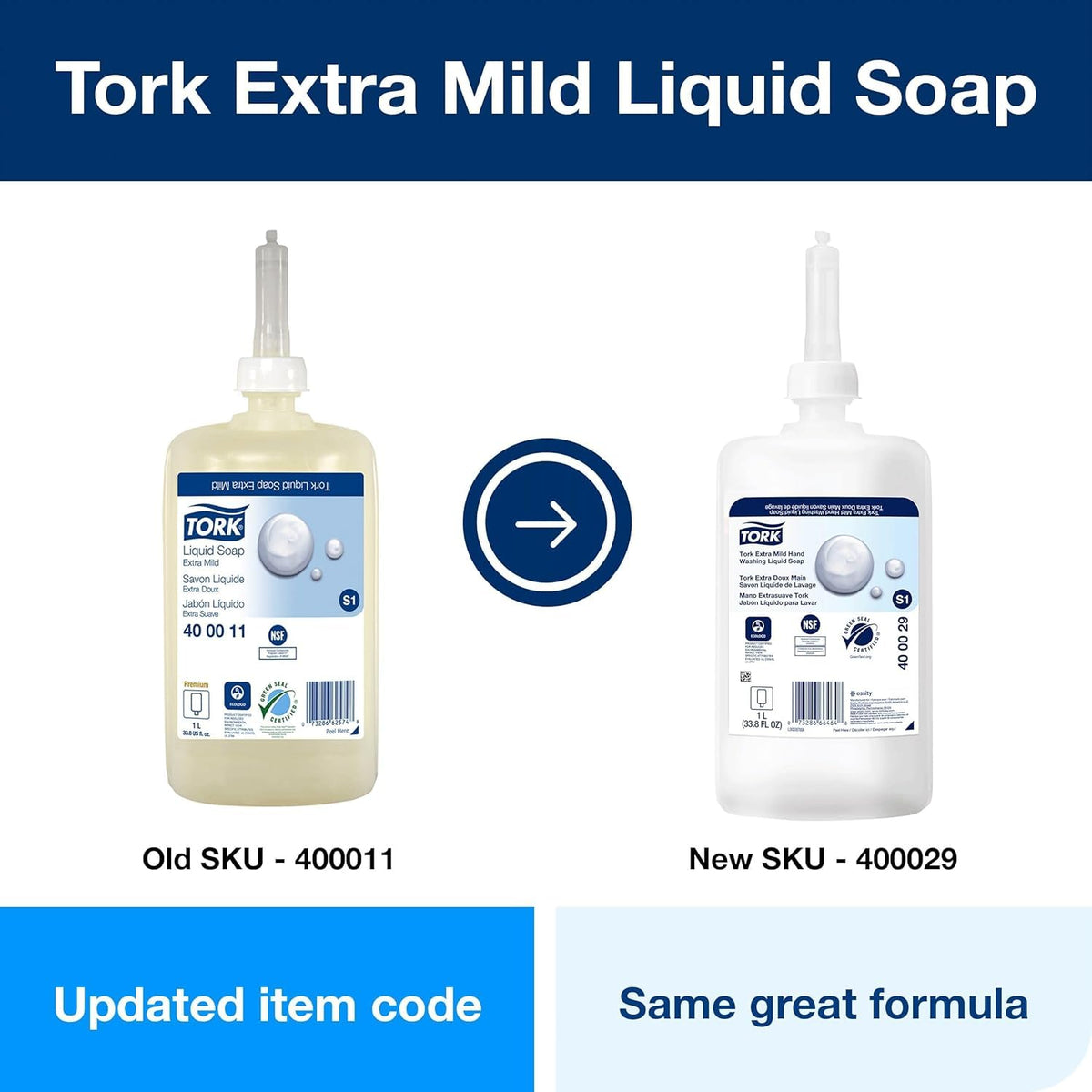 Tork Extra Mild Fragrance-Free Liquid Hand Soap S1, 6 x 1 L